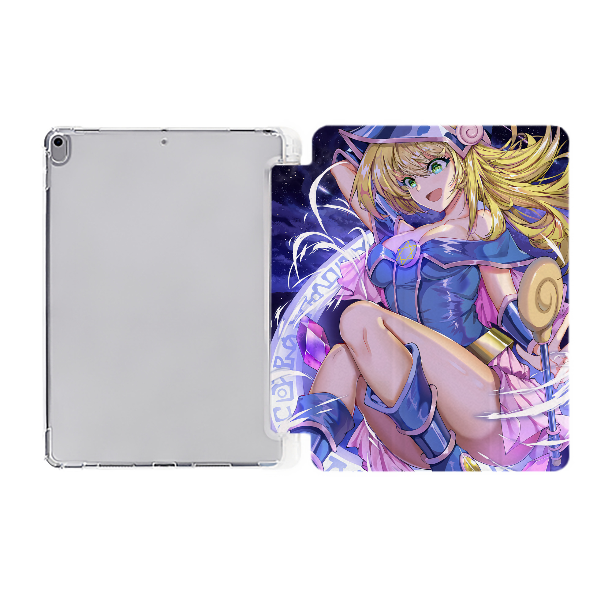 （画像用） 遊☆戯☆王 Yu-Gi-Oh! IPad ケース ペン収納付き 三つ折りスタンド PUレザー×シリコン 対応機種9.5/10.5/10.9インチ